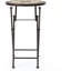 Table d'appoint d'extérieur en pierre avec structure en fer, beige / noir