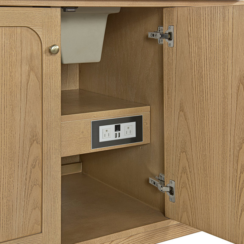 Laurent 59.88'' Single Bathroom Vanity Base Only, Light Natural Oak