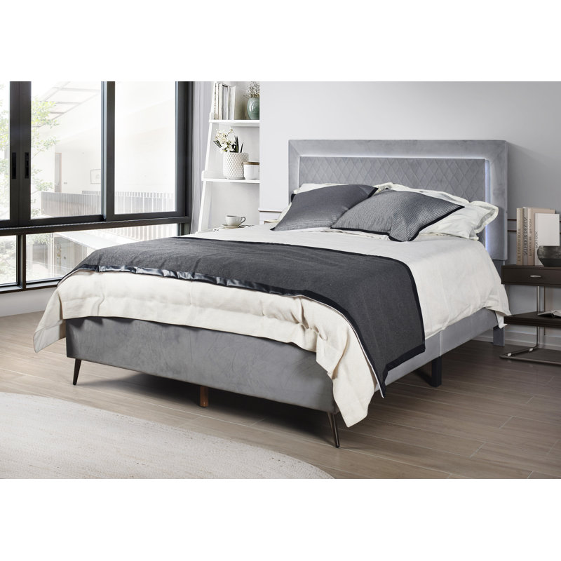 Hui Upholstered Platform Bed, Dark Gray, California King