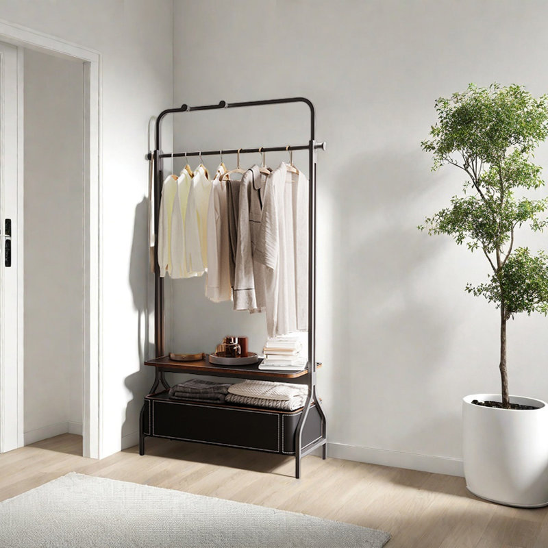 Armoire en acier inoxydable avec crochets, Noir, noir, noir, noir