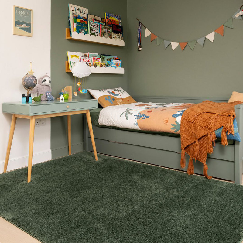 Solid Colour Machine Tufted Shag Area Rug, 80cm x 150cm