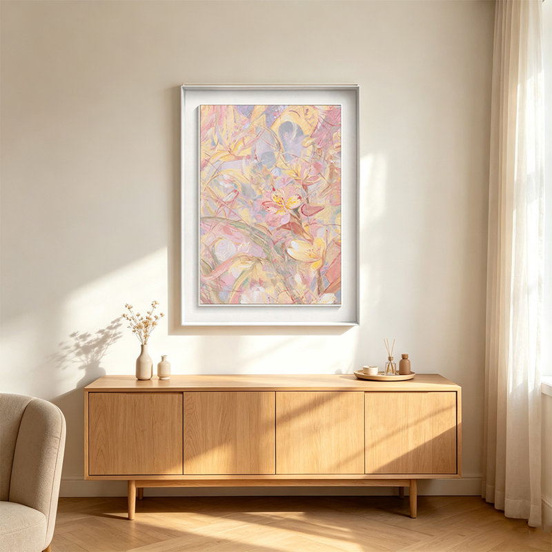 Art mural Mid-Century moderne en toile pour salon, H 47,24 po x l 35,43 po