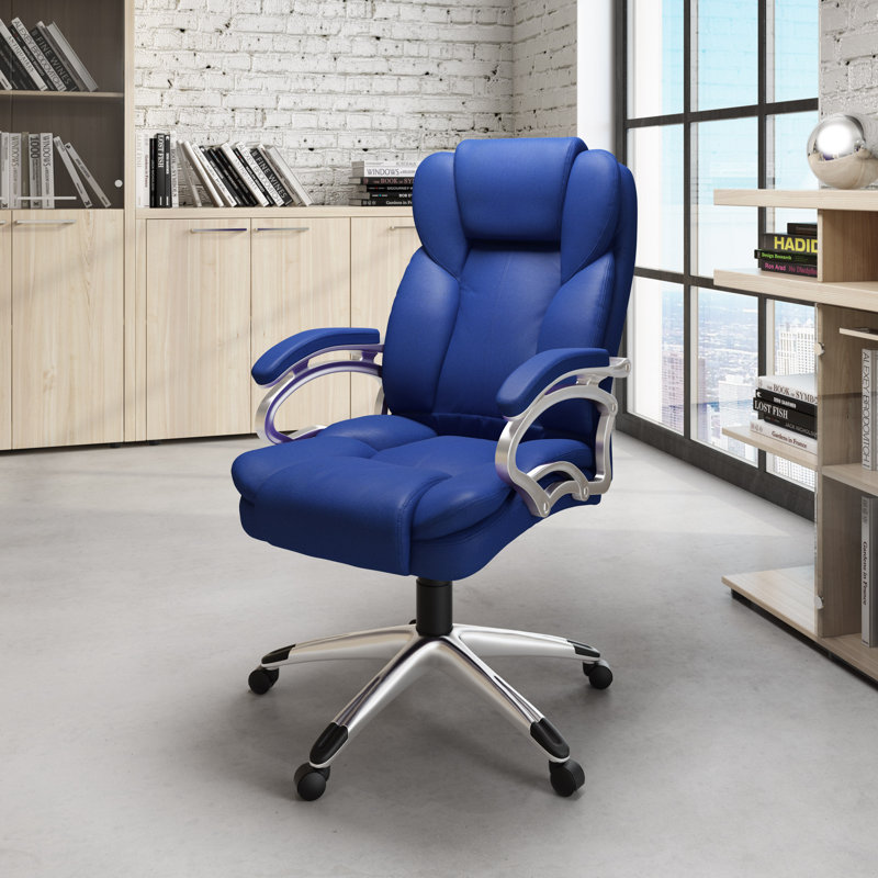 Ciccone High Back Ergonomic Desk Chairs with Lumbar Support, Cobalt Blue
