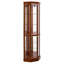 Vitrine de coin éclairée à 6 tablettes avec tablettes réglables en verre trempé et dossier en miroir, chêne (ampoule E26 non incluse), buffet-125535408