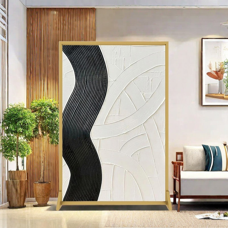 Écran abstrait moderne et minimaliste, Pin, H 70,87 po x l 47,24 po x P 1,57 po