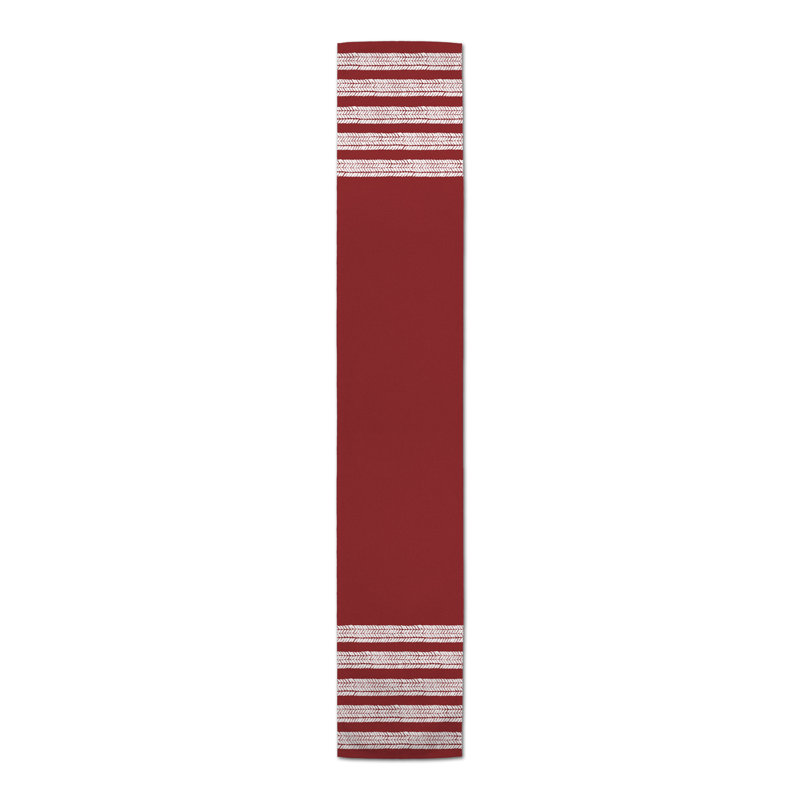 Kubiak Striped Table Runner, 72" x 16", Red