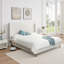 Lit plateforme tapissier avec tête de lit haute, conceptions minimalistes en chenille de qualité supérieure, lit plateforme simple de style rétro sans sommier, assemblage facile-477813192