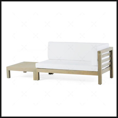 Banc de coin droit et table basse