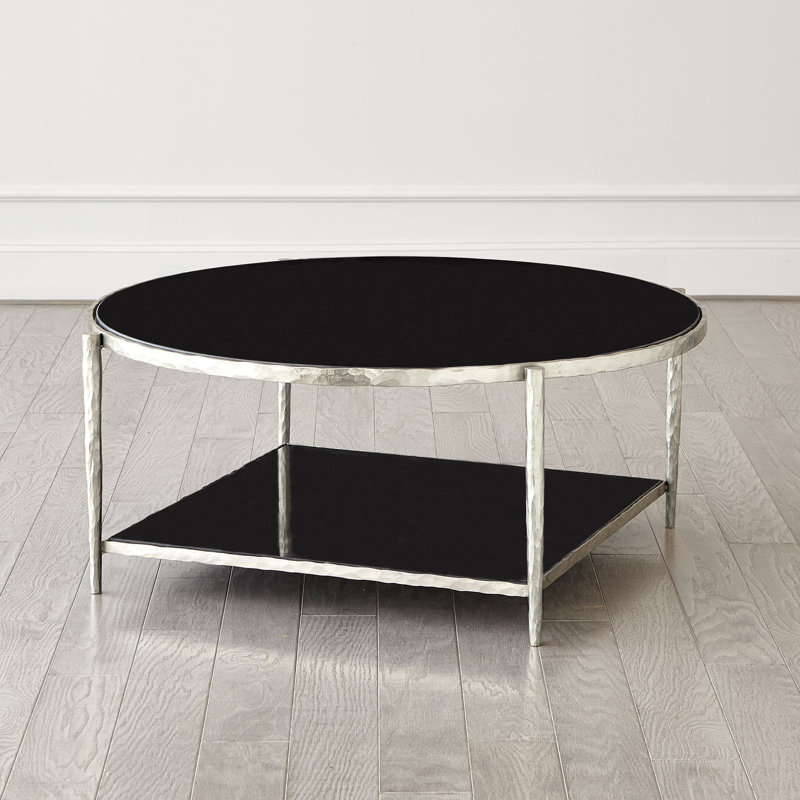 Circle/Square Cocktail Table, Black, Nickel