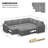 Seybert U Shaped Sofa Set Large Pullout Sofa Bed Modular Sectional Couch With Storage Ottoman-101956946