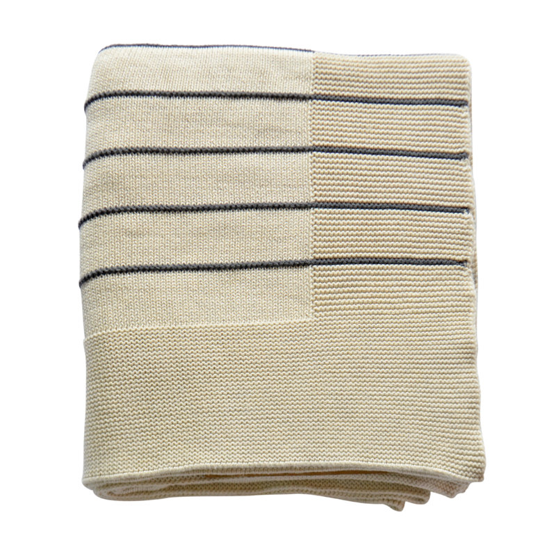 Knitted Throw Blanket, Gray Combo