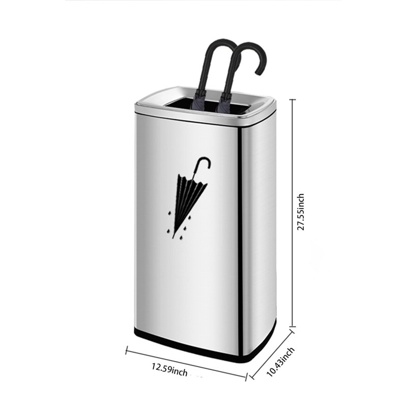 Metal Freestanding Umbrella Stand, Silver