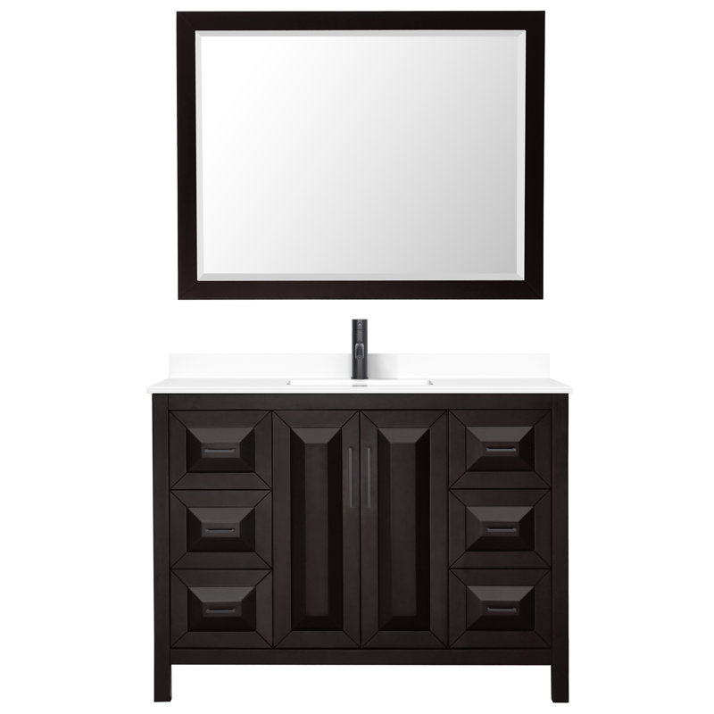 Daria 48'' W Single Vanity, Dark Espresso, Matte Black