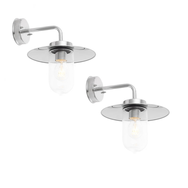 Maya Polished Stainless Steel 22cm H Outdoor Barn Light