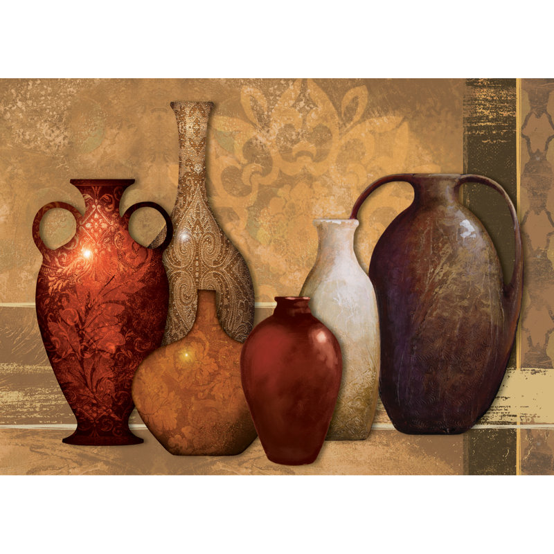 Long Spice Pots - Wrapped Canvas Art Prints, 30cm H x 46cm W