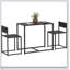 Table de salle à manger industrielle compacte pour 2 personnes, conception peu encombrante avec table robuste et chaises confortables