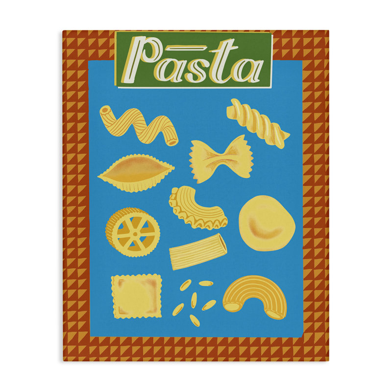  Vintage Pasta Types Canvas Wall Art by Jo Reid, 20" H x 16" W