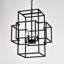 Luminaire suspendu en métal noir mat 4- style industriel avec hauteur réglable pour la salle à manger, le couloir, le vestibule, l'éclairage du vestibule