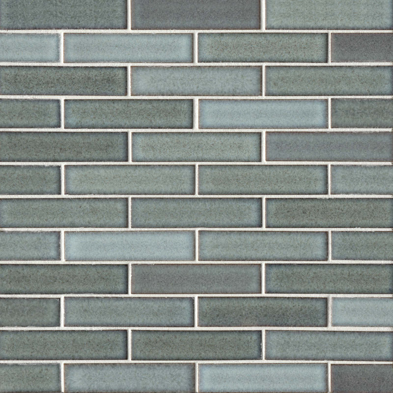 Seni 1" x 4" Porcelain Brick Joint Mosaic  Wall & Floor Tile, Teal