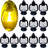 12-pack Mini Lanterns With 4" Flickering Led Candles Black