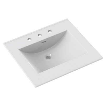 Plateau en céramique de 25 po d'épaisseur 1,8 cm blanc