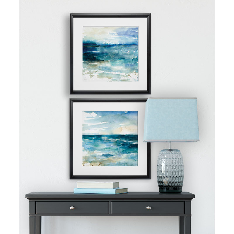 " Ocean Break " 2 - Pieces, Black Framed