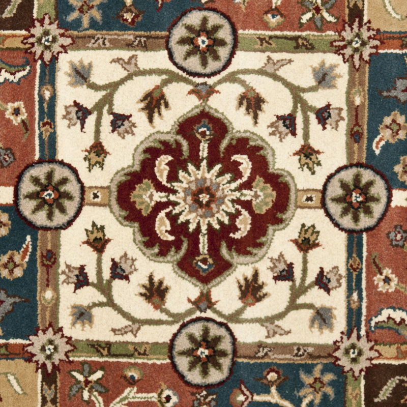Tapis oriental en laine touffeté à la main Hebron, Rond 3 pi 6 po