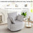 33.86'' Wide Contemporary Soft Upholstered Swivel Barrel Chair With Two Accent Pillows-117494892