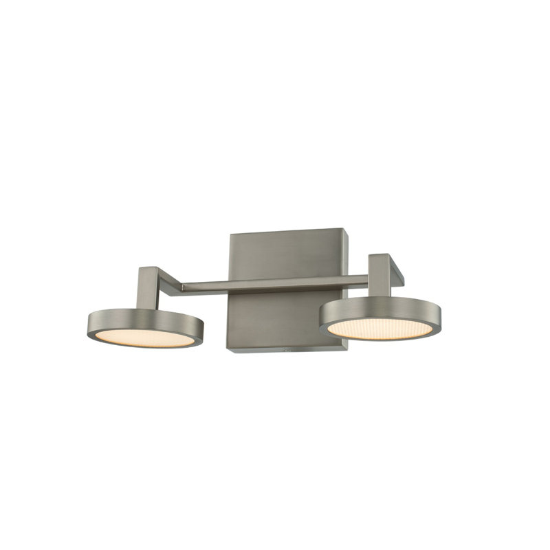 Eaton 2 LT Satin Nickel Bath Wall Sconce Kalco