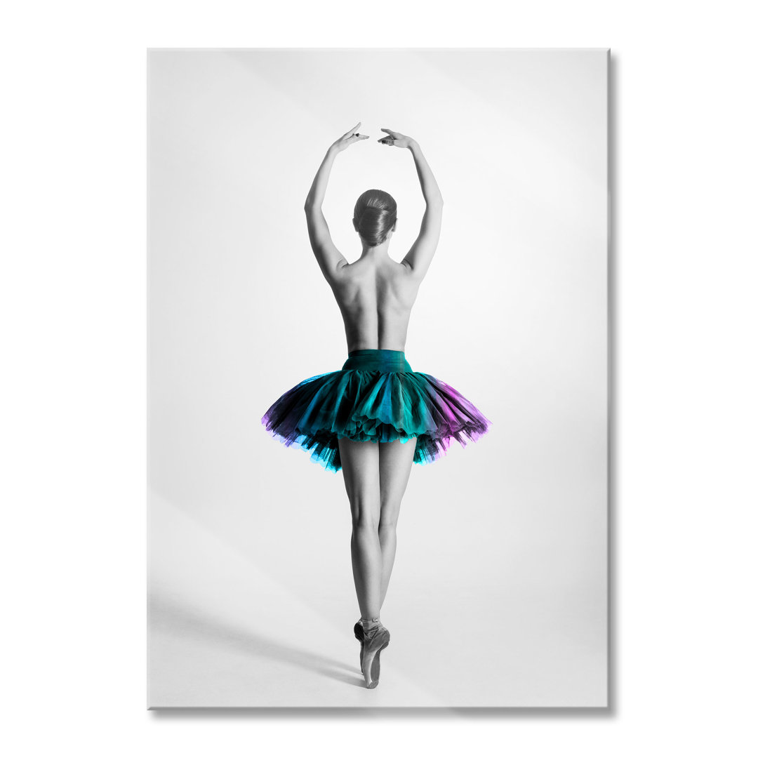 Glasbild Anmutige Ballerina im Tütü