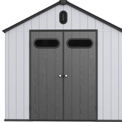 Remise extérieure en plastique de 8 x 10 pi - Créez un espace de divertissement organisé dans la cour pour ranger vos fournitures de jardinage de façon pratique