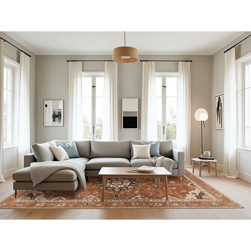 Tapis brun lavable à la machine, Rectangle 8 pi x 12 pi