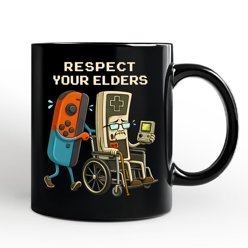Respectez votre tasse de contrôleur de jeu, cadeau humoristique de jeu Old School