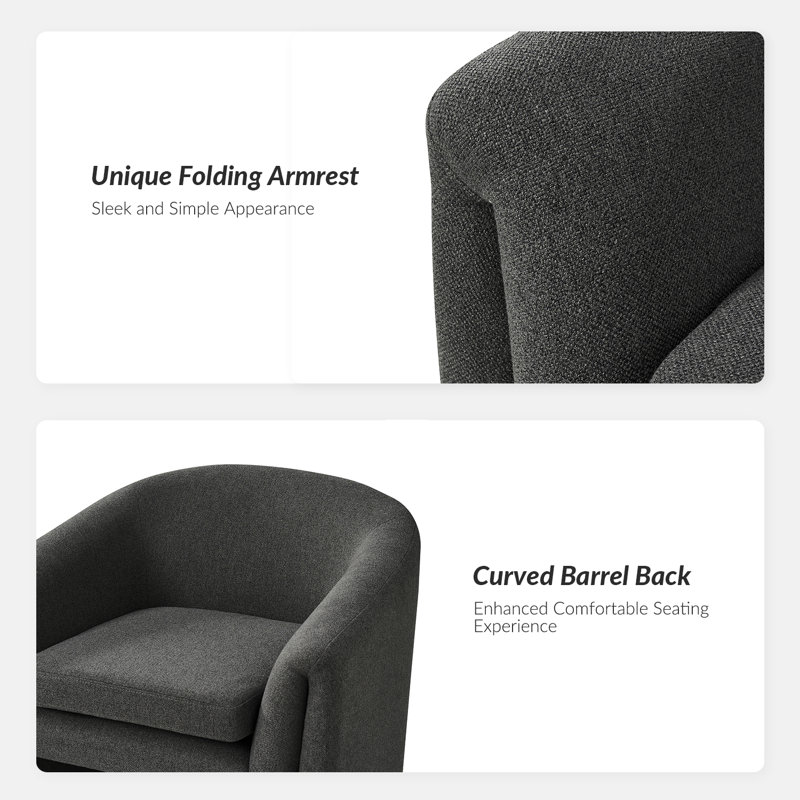Upholstered Armchair, Charcoal