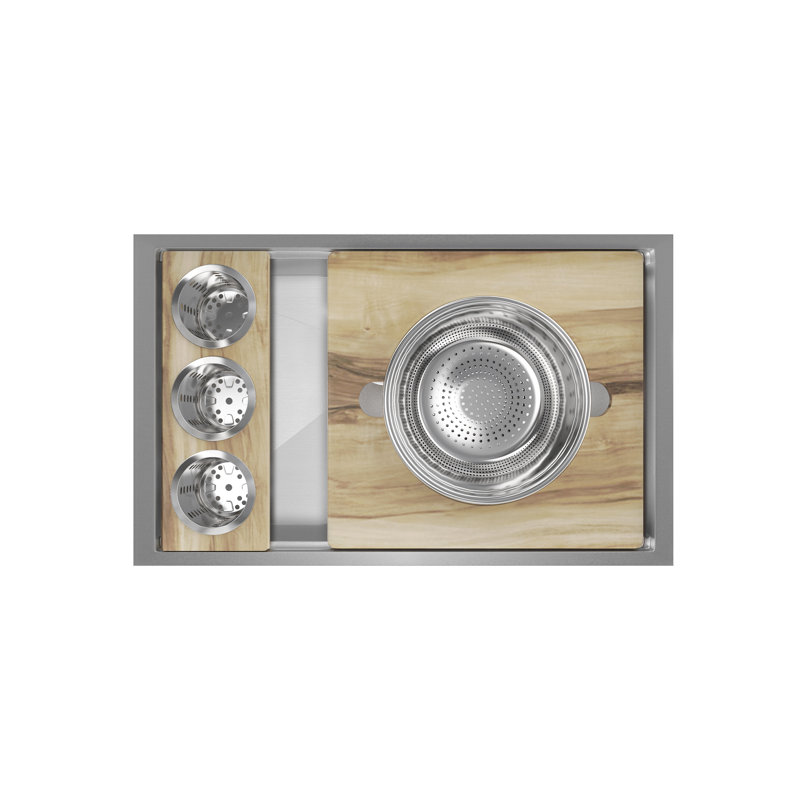 Rivage Basin Undermount Kitchen Workstation Sink, 32 in x 19 in, Single