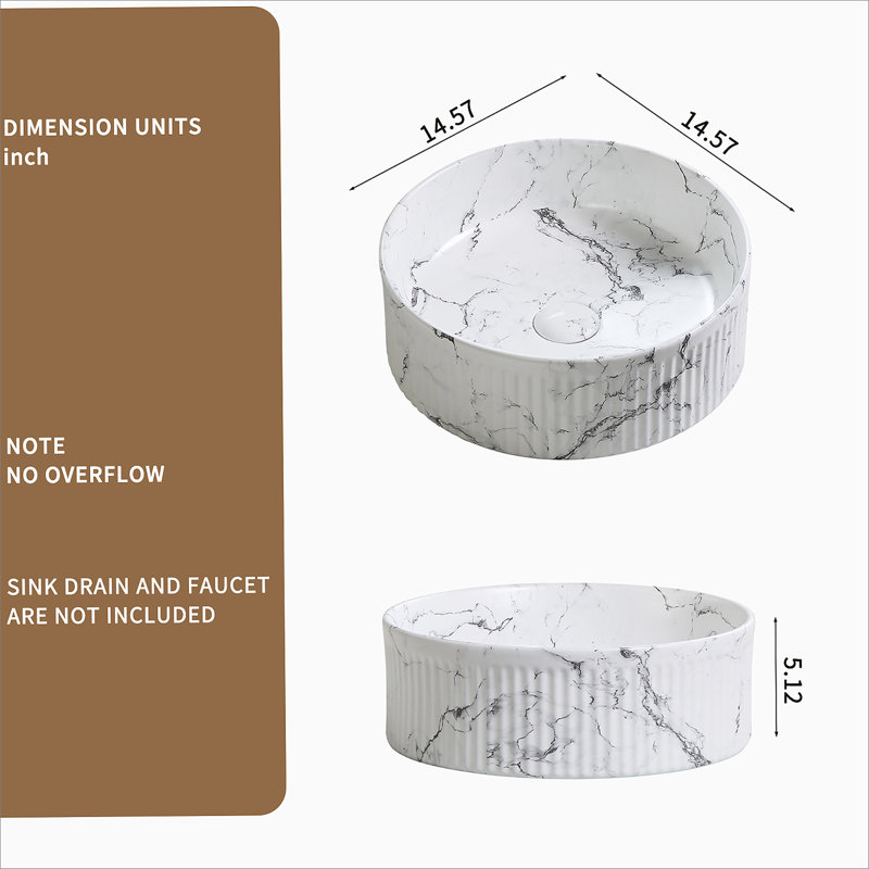 Round Sink, Vessel Sink For Bathroom