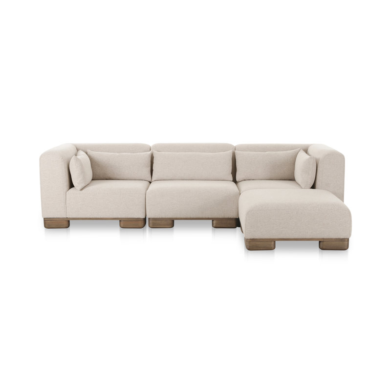 Canapé Beau, 30" H x 115" W x 75" D, Beige