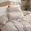 Ensemble de housse de couette 100% coton lavé, motif à carreaux classique, literie douce et respirante avec double fermeture à glissière cachée et taies d'oreiller enveloppantes-122817770-122817774