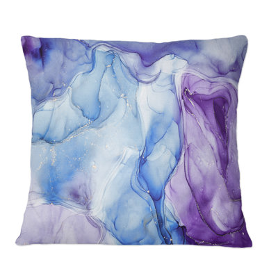 Bleu et mauve, art à l'encre liquide, impression moderne