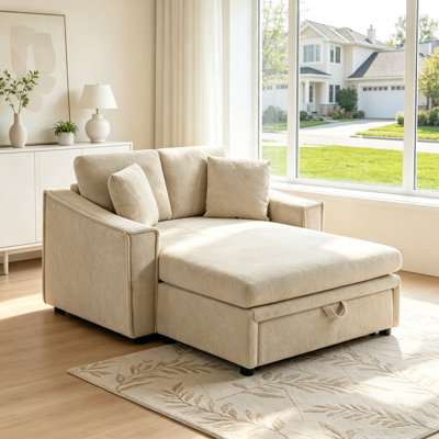 Modern Chaise Sofa with Hidden Storage, Deep Seating, and Luxurious Velvet Upholstery for Comfort and Style