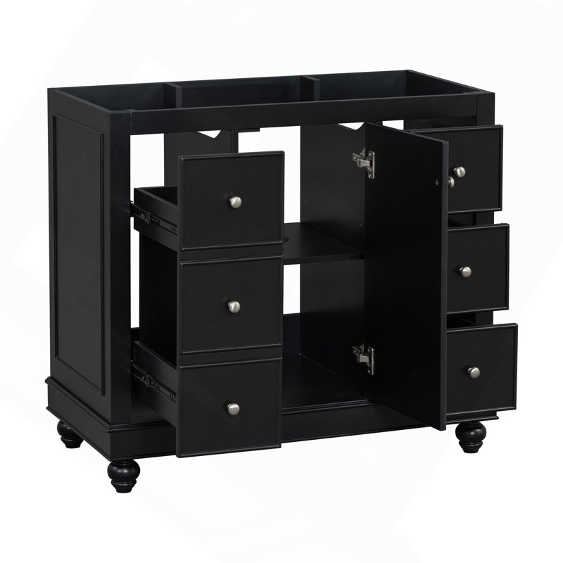 [Cabinet seulement] Meuble-lavabo noir de 36 po (lavabo non inclus)