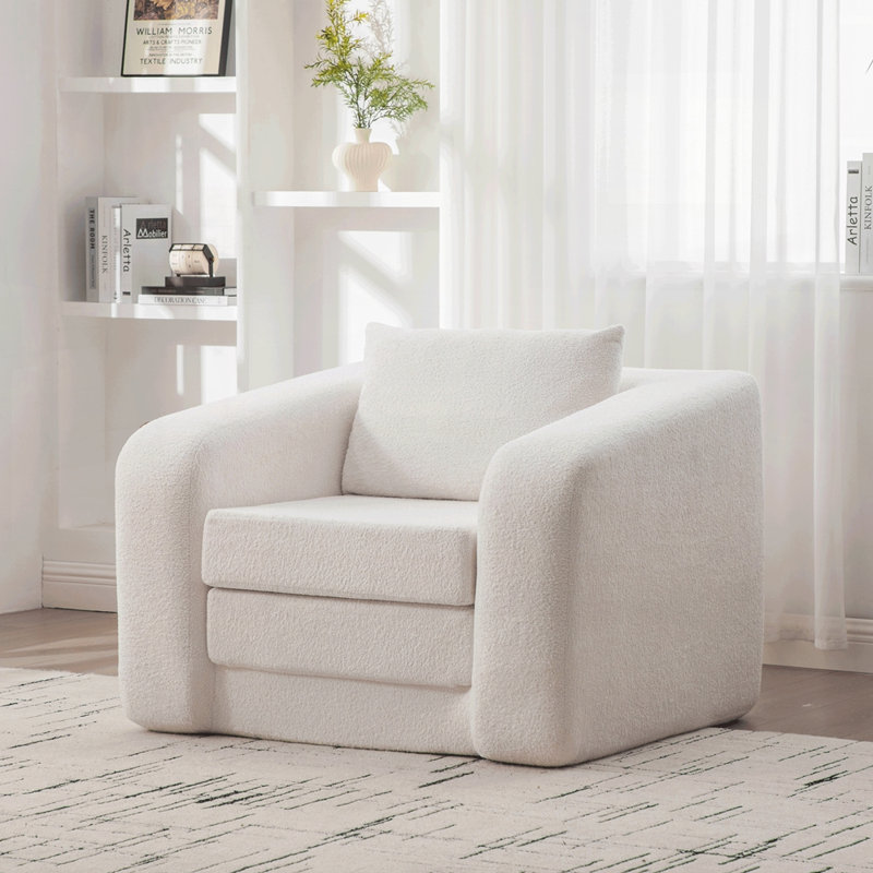 Chaise d'appoint moderne pour le salon, Ivoire ivoire