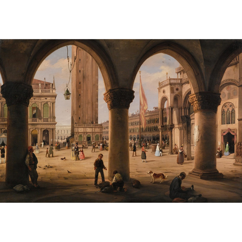Piazza San Marco and the Campanile, Venice, 18" H x 24" W