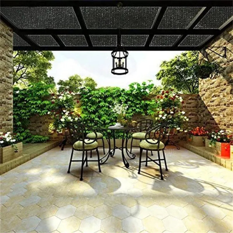 Toile d'ombrage noire 8% x 8 pi 8 pi x 12 pi, filet de protection solaire résistant aux rayons UV avec bord coupé, tissu PE léger et durable pour serre, patio, abri d'auto, jardin et plantes