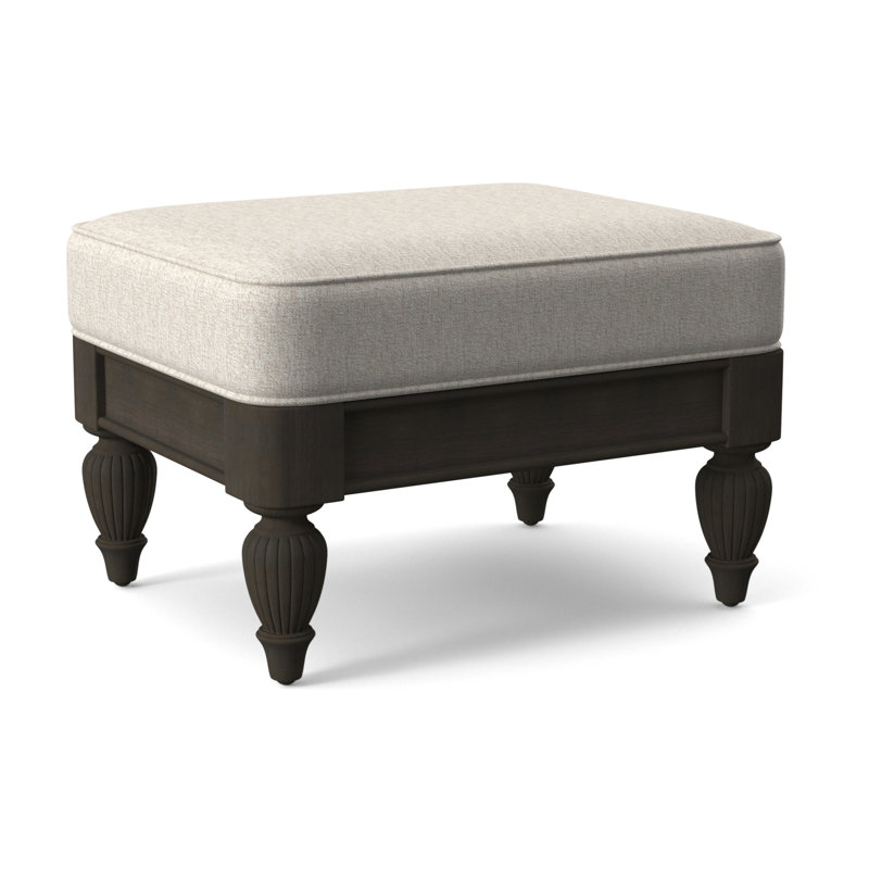 Grand View Ottoman, Java Finish, Snow Crypton Performance; 0884-91