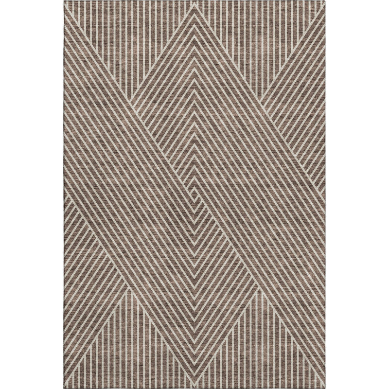 Premium Machine Washable Prisco Brown Rug, Rectangle 3' x 5'
