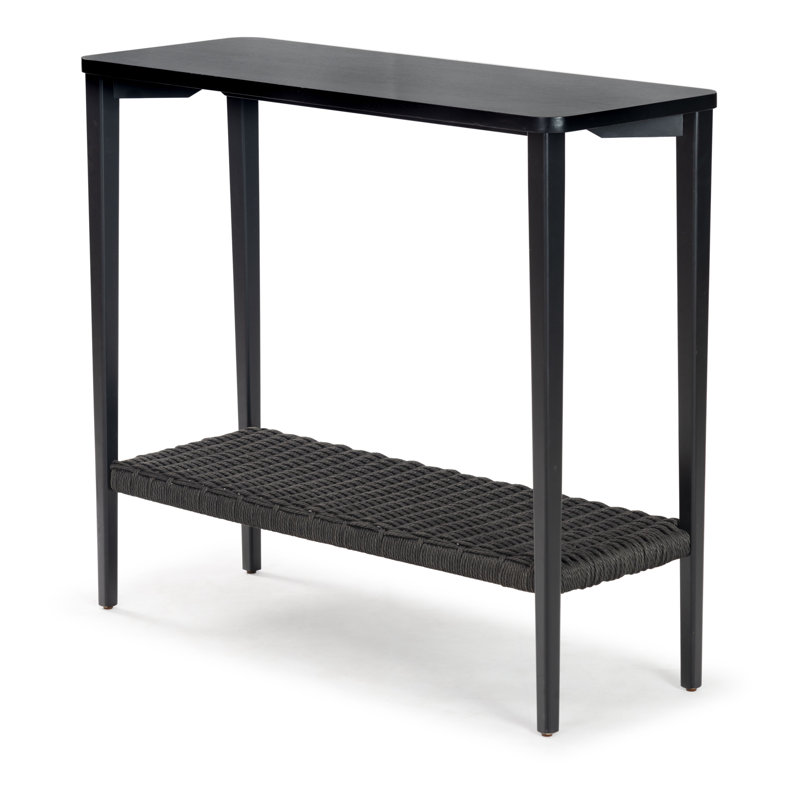 Cord 39'' Solid Wood Top Console Table, Black