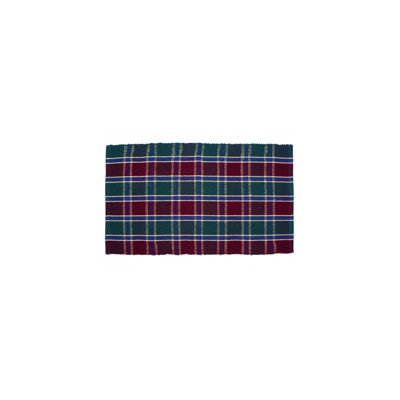 Marrone Cotton Plaid Indoor Rug