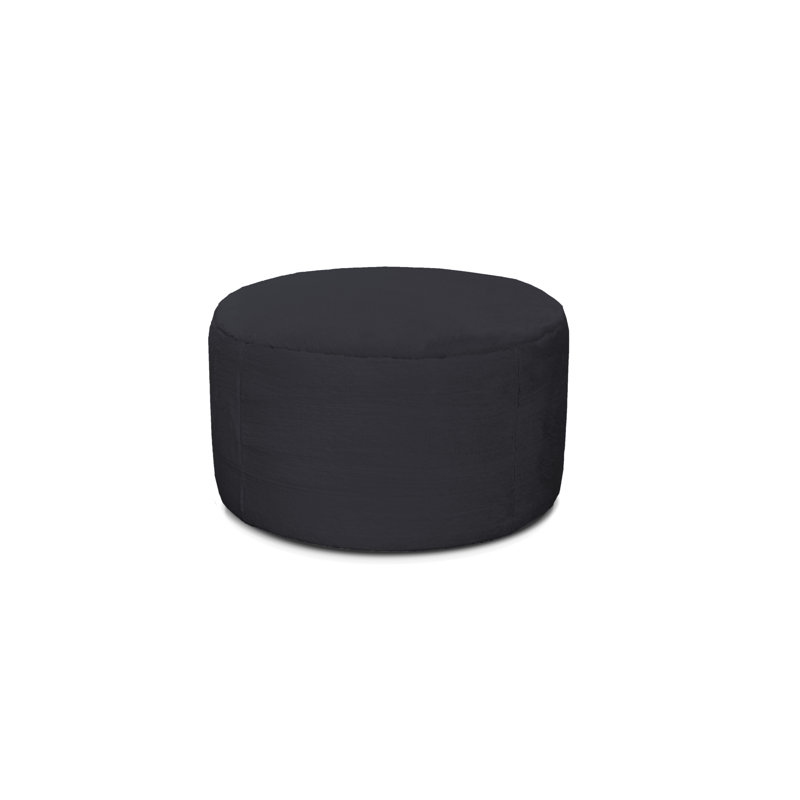 72cm Wide Circle Pouffe Ottoman, Matte Black