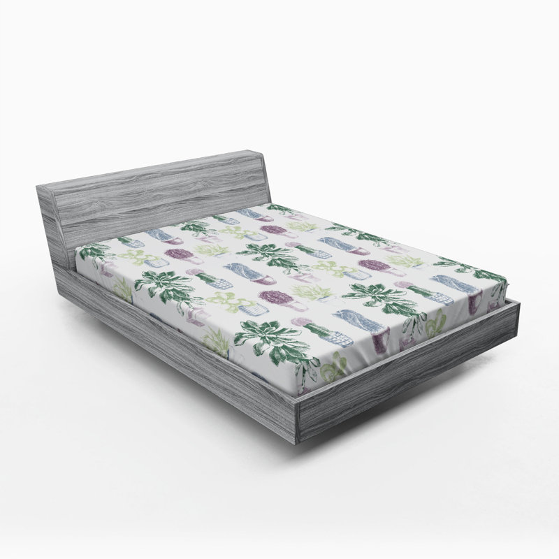 Microfiber Floral Fitted Sheet, Full Fitted Sheet